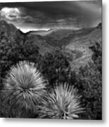 Salt River Canyon Storm In Black And White Metal Print