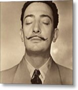 Salvador Dali With Eyes Closed Metal Print