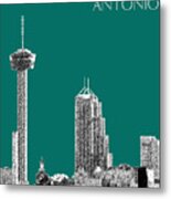 San Antonio Skyline - Coral Metal Print