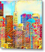 San Francisco Downtown Financial District Cityscape In A Gustav Klimt World 20210701 Metal Print