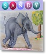 Sandy The Elephant Metal Print
