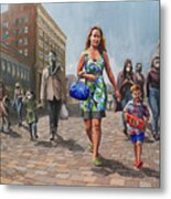 Sanity, Her Son, And The Credulous Metal Print