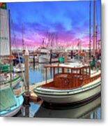 Santa Barbara Marina Boats Metal Print