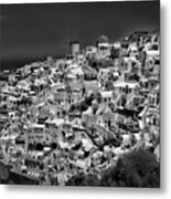 Santorini Bw Metal Print