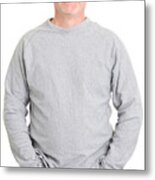 Satisfied Mature Man With Hands In Pockets Metal Print