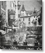 Scenes Of Old Annecy France Painterly Black And White Metal Print