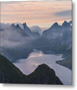 Scenic View Of Fjord In Norway Metal Print