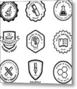School And Education Badges Metal Print