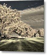 School Picnic Dreams - Hand Tinted Infrared Film Image Of Cooksville Wi School And Picnic Grounds Metal Print
