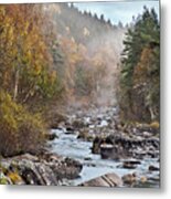 Fog Beauty Over River Scottish Golden Autumn Metal Print