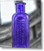 Sea Foam - Antique Purple Shade Glass Bottle Baltimore - Maryland Glass Corporation Metal Print