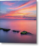 Sea Of Tranquility And A Colorful Sunset Metal Print