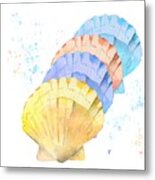 Sea Shell Art In Pastels Metal Print