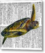 Sea Turtle 2 On Dictioinary Metal Print
