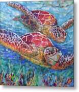 Sea Turtle Buddies Iii Metal Print