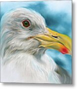 Seagull With Red Spotted Beak Metal Print