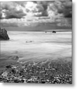 Seascape With Windy Waves During Stormy Weather. Metal Print