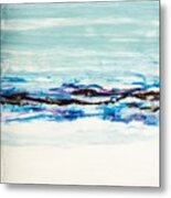Seaside Series I - Colorful Abstract Contemporary Acrylic Painting Metal Print