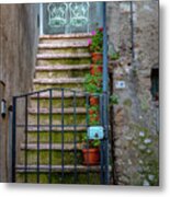 Seating For Two In Malcesine Metal Print