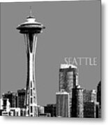 Seattle Skyline Space Needle - Pewter Metal Print