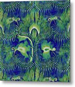Seaweed Teal Modern Art Nouveau Pattern Metal Print