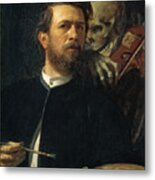 Self Portrait With Death Playing The Fiddle 1872 Metal Print