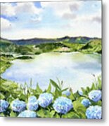 Sete Cidades In Azores Sao Miguel Painting Metal Print