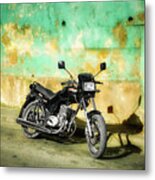 Shadow Of A Motorbike Metal Print