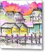 Shipyard At Boothbay Harbor Metal Print