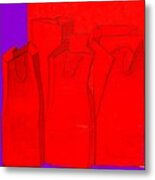 Shopping In Red Metal Print