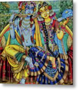 Shree Radha Krishna Metal Print