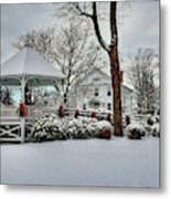 Shrewsbury Town Common Covered In Snow Metal Print