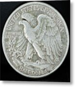 Silver Coins 1945 Walking Liberty Half Dollar Back Metal Print