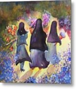 Sister Mother Mary Shopping Metal Print