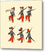 Six Cute Soldiers Metal Print