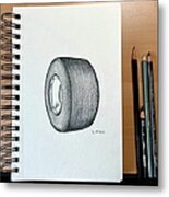 Sketch Of Drag Racer Wheel Metal Print