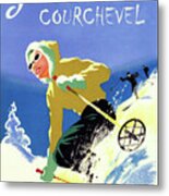 Ski Fun In Courchevel Metal Print