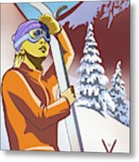 Ski The Rocky Mountains Metal Print