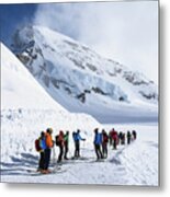 Skiers At Jungfrau Joch Metal Print