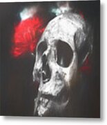 Skull And Flowers Metal Print