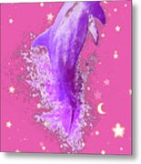 Sky Dolphin Sunrise Metal Print