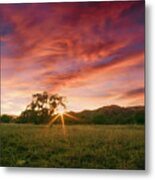 Sky Is Ablaze With Sunset Colors Metal Print