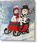 Sleighride In The Snow Metal Print
