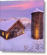 Slocum Ranch Winter Sunrise Metal Print