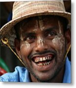 Smiling Burmese Man Metal Print