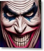 Smiling Card Joker Caricature Metal Print
