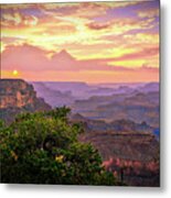Smoky Grand Canyon Sunset Metal Print