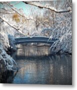 Snow Covered Bridge Metal Print