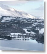 Snow Covered Mountains, The Lake District Metal Print