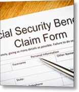 Social Security Benefits Claim Form Metal Print